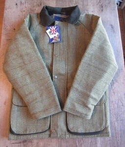 New Kids Wool Coat Greenish/Beige  Size 13/14 Made in UK - Picture 1 of 7