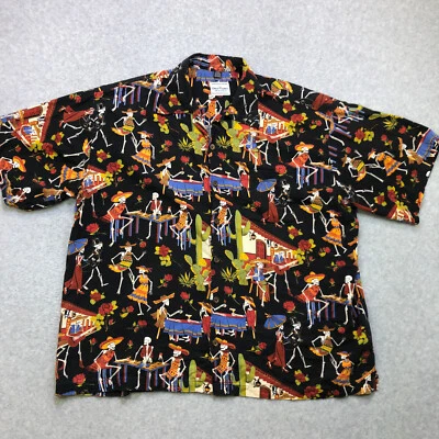 David Carey Originals Shirt Men's 3XL XXXL Skeleton Party Graphic Print - Image 1 of 4