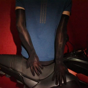 20pairs Black Men Sissy Sexy Oil Shiny Glossy Long Gloves Stocking Finger Gloves - Picture 1 of 1