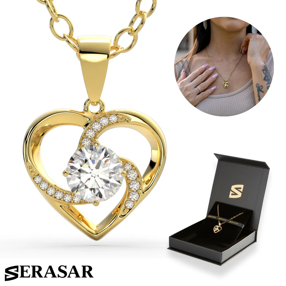 SERASAR Collana Donna [Emotion] Argento 925 | Placcatura oro Scatola per gioiell - Immagine 1 di 1