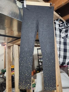 Girls Old Navy Grey With Gold Stars Leggings Size 10/12 - Picture 1 of 5
