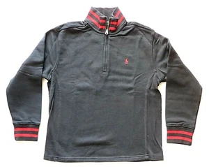  Polo Ralph Lauren Boys Half Zip Black Pullover Sweater Sz M/12-14/ - Picture 1 of 3