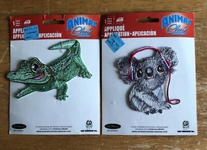 Lote de 2 Parches Bordados Animal Club Hierro Coser Caimán y Koala Oso - Imagen 1 de 3