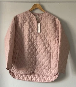 Marks & Spencer Ladies PER UNA Pink Quilted Collarless Jacket Size 10UK rrp £59 - Picture 1 of 10