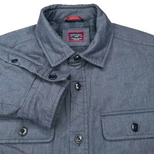 Untuckit Ziraldo Herren Large Blau Langarm Knopfleiste Hemd Jacke Shacket - Bild 1 von 10
