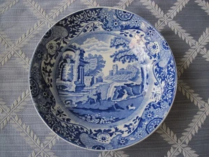 Vintage Spode Copeland Azul Italiano 6 1/2" Cuenco Corona Marca Inglaterra - Imagen 1 de 9