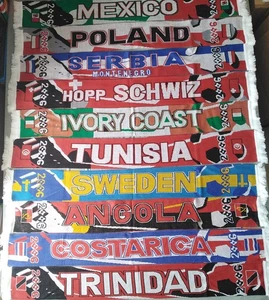 10 x Bufandas Coleccionistas México Polonia Serbia Suiza Suecia Costa Rica Trinidad... - Imagen 1 de 1