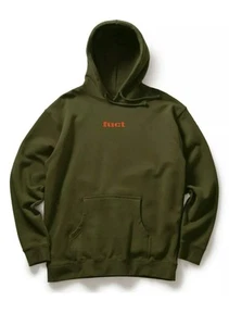 FUCT OG Logo Embroidered Orange Army Green Hoodie Size M NEW IN BAG - Picture 1 of 2