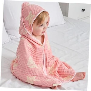 Ultra-Soft Muslin Baby Hooded Towel - 32 x 32 Inches, Ideal for Bath & Beach, - Picture 1 of 7