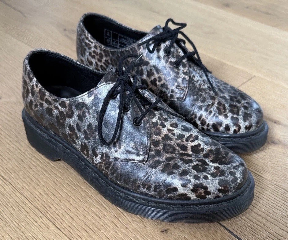Zapatos Oxford de cuero para mujer Doc Dr Martens 1461 talla 7 leopardo guepardo camuflados Foto 1 de 4
