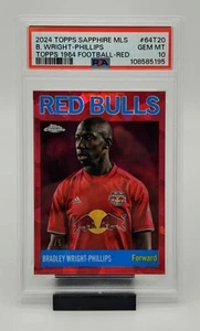 2024 Topps Chrome Sapphire MLS Bradley Wright-Phillips 1964 Red /5 PSA 10 Pop 1 - Picture 1 of 2
