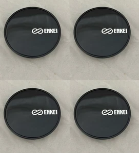 4 Cap Deal - Enkei CC-176 Wheel Center Cap Gloss Shiny Black with Snap Ring Wire - Picture 1 of 6