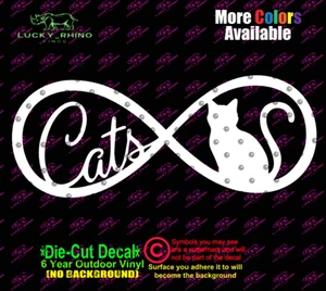 Cats Infinity Love Family Pet Kitten Feline Car Window cat Decal Sticker - Picture 1 of 4