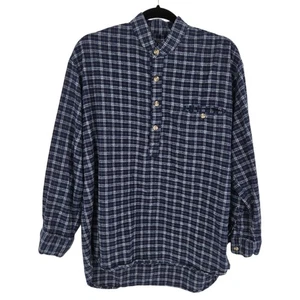 Lee valley ireland mens medium blue cotton pop over long sleeve flannel - Picture 1 of 10