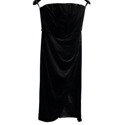 Vestido Trixxi Y2K Mujer M Negro Terciopelo Sin Tirantes Ajustado Deshuesado Hada Capricho Foto 1 de 4