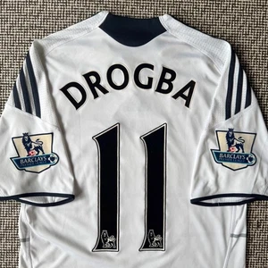 Didier Drogba Chelsea 09/10 S terza maglia PL patch usata Adidas F/S dal Giappone - Foto 1 di 18