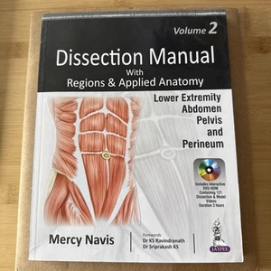 Dissection Manual with Regions & Applied Anatom, Navis Paperback AND DVD VOL 2 - Picture 1 of 7