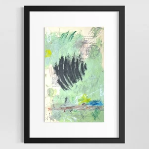 Original Abstract Modern Art Painting on Paper from 1875 Magazine #24 Signed - Picture 1 of 5