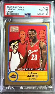 2003 Bazooka LeBRON JAMES #276 GOLD Rookie RC CAVALIERS PSA 8 NM MT - Bild 1 von 2