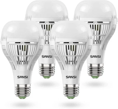 SANSI 4 Pack 18W=150W LED Bulbs 2500 Lumens, Super Bright Light Bulbs, 5000K Daylight