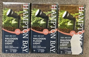 Hampton Bay Low Voltage 20-Watt Black Halogen Outdoor Landscape Flood Light(3pk) - Picture 1 of 4