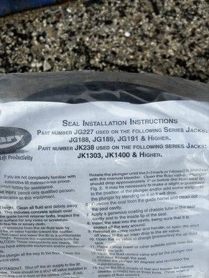 Rotary Lift JK238Kit JG227 Replacement Seal For JG188, JG189, JG191 & Higher - Image 1 of 4