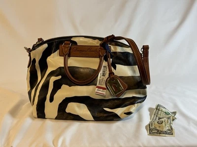 Bolso de hombro de cuero con estampado de cebra Dooney & Bourke ¡EXCELENTE!  Foto 1 de 2