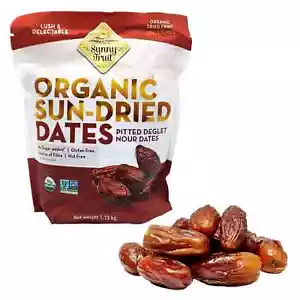 1.1kg Organic Sundried Pitted Deglet Nour Dates Healthy School Fruit Snack Lunch - Picture 1 of 11