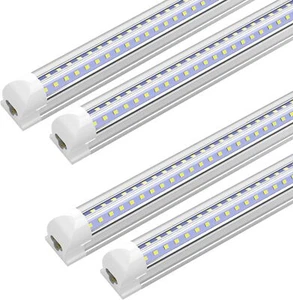4 Pack 2FT LED Tube Light Shop Ceiling Light Fixture T8 20W 2400LM V-Shape 6500K - Picture 1 of 8