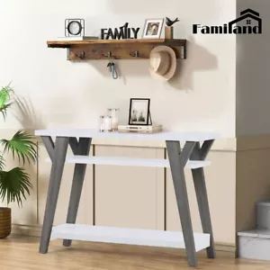 Familand Wooden Console Table Hallway Entryway Tables Behind Sofa Couch White - Picture 1 of 9