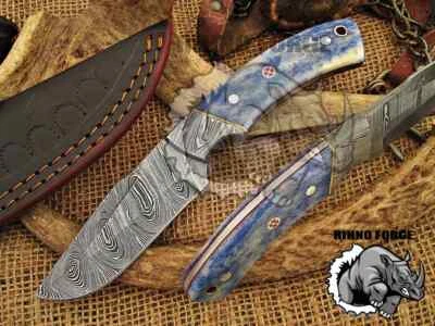 7.75” Damascus Tanto Knife Handmade Damascus Steel Hunting Skinner Knife (UHB2) - Image 1 of 4