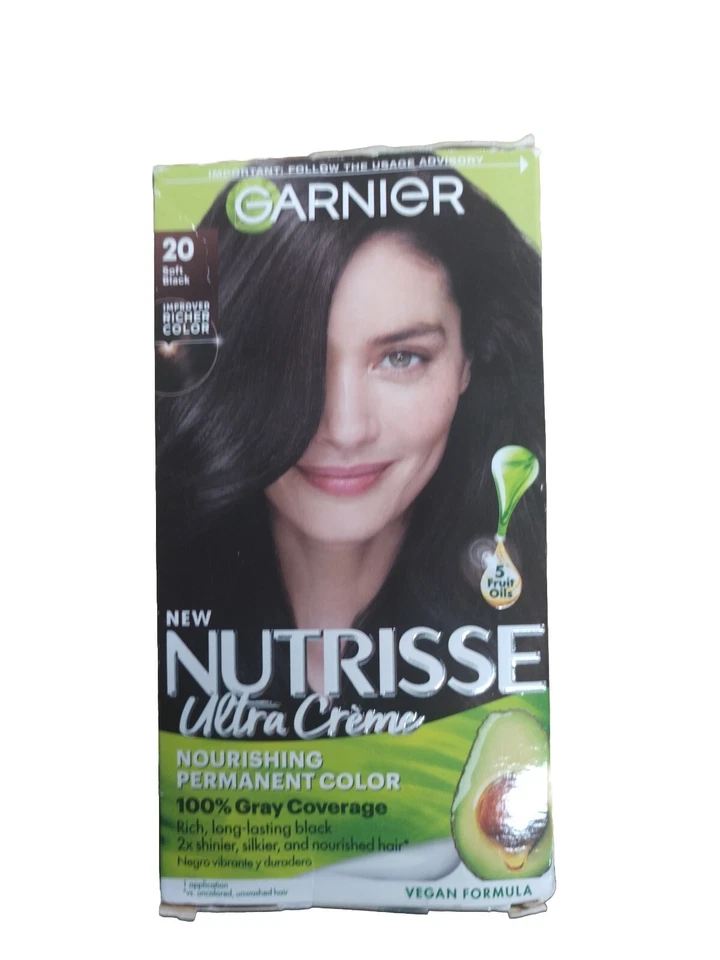 Garnier Nutrisse Color Creme Kit 20 Soft Black 1ct 603084055937a588