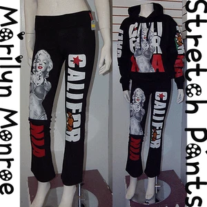 Marilyn Monroe w/ California Republic Cali Bear Leggings Stretch Yoga Pants Sz L - Picture 1 of 11