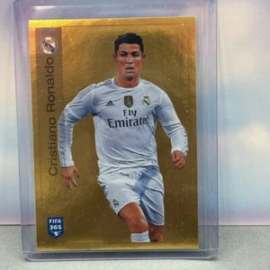 2016 FIFA 365 Sticker Cristiano Ronaldo #389 Gold Foil Real Madrid V4 - Picture 1 of 2