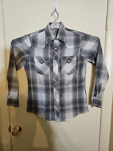 Vintage Saturdays In California Druckknopf Langarm kariertes Hemd Herren Medium - Bild 1 von 8