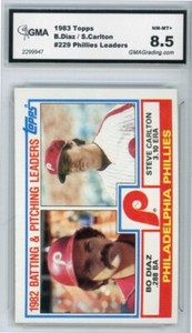 1983 Topps Phillies Leaders Checklist #229 GMA Graded 8.5 NM-MT+ Baseball Card