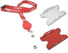 STAFF LANYARD PRINTED RETRACTABLE Neck Strap With a Double Sided ID Card Holder