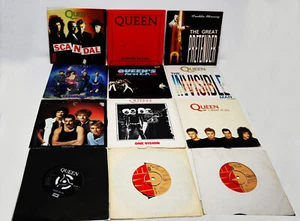 VINTAGE 1970s 80s EMI RECORDS QUEEN & FREDDY MERCURY 7" SINGLES VINYL COLLECTION - Picture 1 of 12