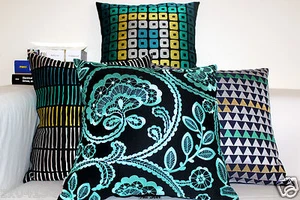 Embroider  Gradient Kamusi Home DECOR COTTON LINEN CUSHION COVER PILLOW CASE - Picture 1 of 20