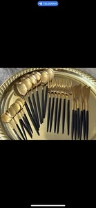 24pcs/Set Stainless Steel Cutlery; Portuguese Cutlery Spoon; Western Cutlery Set - Picture 1 of 3