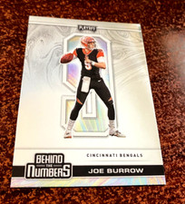 2020 Playoff JOE BURROW " Behind the Numbers  Rookie Card RC CINCINNATI BENGALS