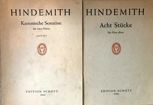 PAUL HINDEMITH 3 COMPOSITIONS FOR FLUTE PB VG+ "ECHO", "8 PIECES", "SONATINA" - Foto 1 di 2