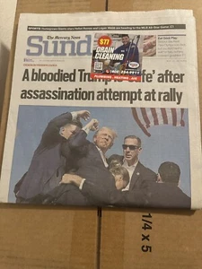 TRUMP SHOT Mercury News Newspaper 7/14/2024 Assassination Attempt -New York Post - Picture 1 of 2