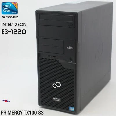 Fujitsu Primergy Tx100 S3p Xeon E3-1220 Computer Workstation D3009 240GB SSD 8GB - Image 1 of 4