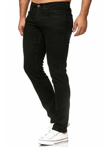 Pantalones vaqueros TAZZIO Slim Fit para hombre pantalones vaqueros elásticos de diseño denim negros - Imagen 1 de 6