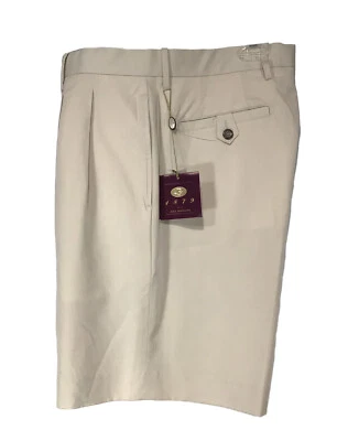 Pantalones Cortos Joey Rodolfo Para Hombre Talla 34 Plisados Delanteros Piedra Foto 1 de 4