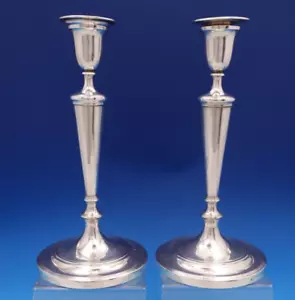 Crichton Bros English Estate Sterling Silber Kerzenständer Paar #9362 (#8435) - Bild 1 von 12