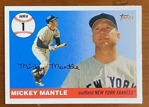 2006 Topps Béisbol Mickey Mantle HR Home Run History Inserto #1 Salón de la fama Yankees - Imagen 1 de 1