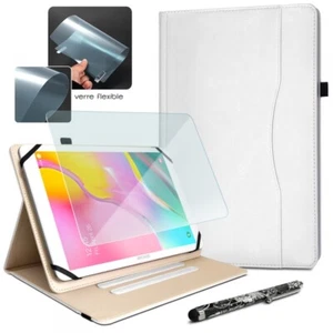 Pack Étui de Protection Blanc + Verre Flexible + Stylet pour Logicom La Tab 106 - Photo 1 sur 4