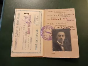 Tessera Futurista Carlo Belli Depero Sindacato Fascista Giornalisti Venezia RRR - Imagen 1 de 4